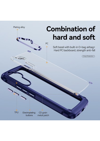 Samsung Galaxy A54 Için Şeffaf Sert Pc Tpu Tampon Telefon Kılıfı - Mavi (Yurt Dışından) fiyatları