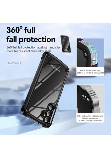 Samsung Galaxy A05S Için Şeffaf Sert Pc Tpu Tampon Telefon Kılıfı - Siyah (Yurt Dışından) fırsatları