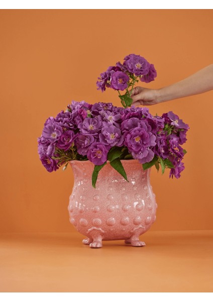 x l Seramik Saksı - Soft Pembe