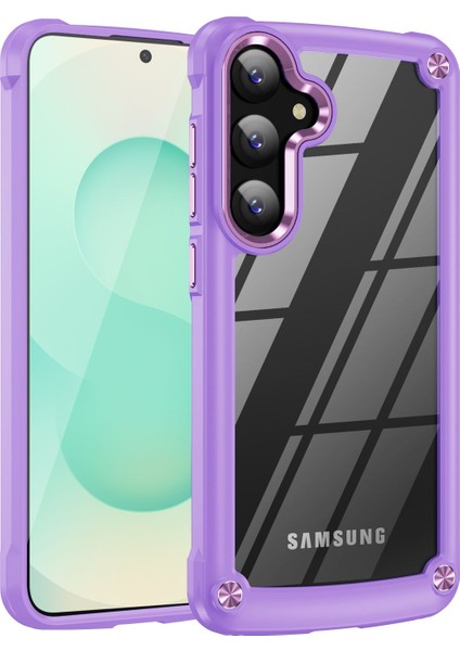 Samsung Galaxy S25 Için Şeffaf Sert Pc Tpu Tampon Telefon Kılıfı - Mor (Yurt Dışından)