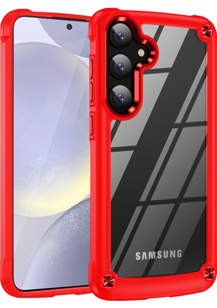 Samsung Galaxy A35 Için Şeffaf Sert Pc Tpu Tampon Telefon Kılıfı - Kırmızı (Yurt Dışından)