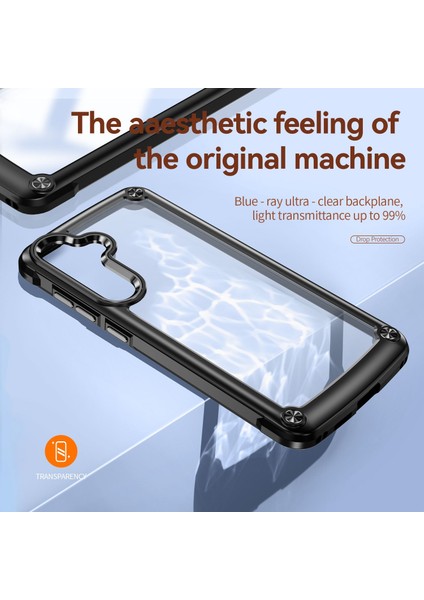 Samsung Galaxy S25 Için Şeffaf Sert Pc Tpu Tampon Telefon Kılıfı - Siyah (Yurt Dışından) fiyatları