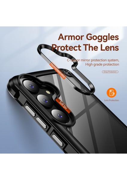 Samsung Galaxy S25 Için Şeffaf Sert Pc Tpu Tampon Telefon Kılıfı - Siyah (Yurt Dışından) indirimleri