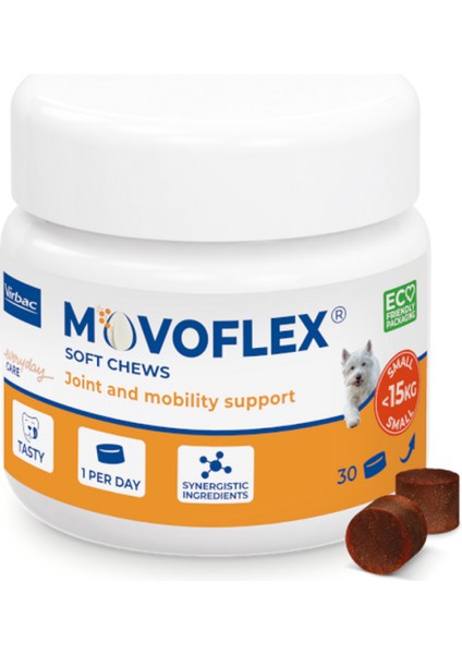 Movoflex S Yumuşak Çiğneme Tableti Küçük Irk Köpekler 15 kg Altı 30X2 G