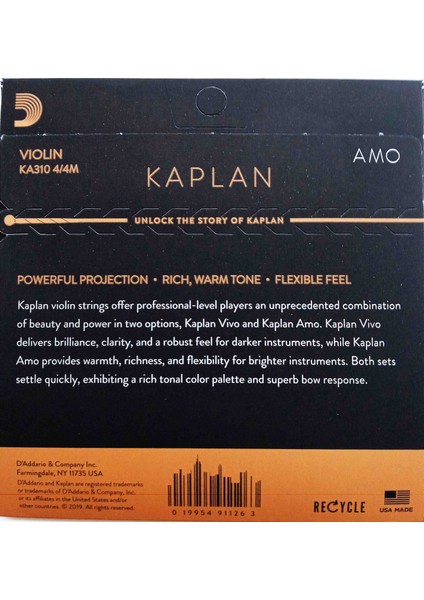 Daddario Kaplan Amo 4/4 Keman Teli