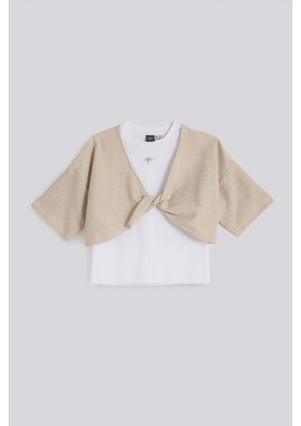 Kız Çocuk Ekru Tshirt indirimleri