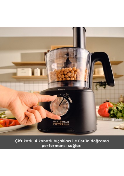 Mastermaid 10 In 1 Premium Mutfak Robotu Çift Katlı 4 Kanatlı Doğrayıcı Black 2000 W Güçlü Motor Performansı + Onerous Mutfak Tartısı indirimleri