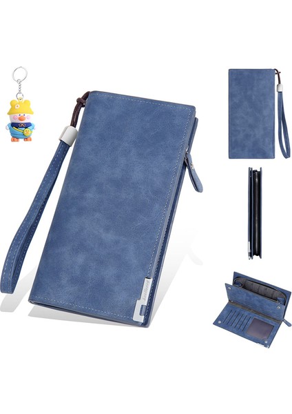 Erkekler Clutch Iş Çoklu Kart Yuvası Kart Tutucu Snap Düğmeli Clutch Cüzdan (Yurt Dışından)