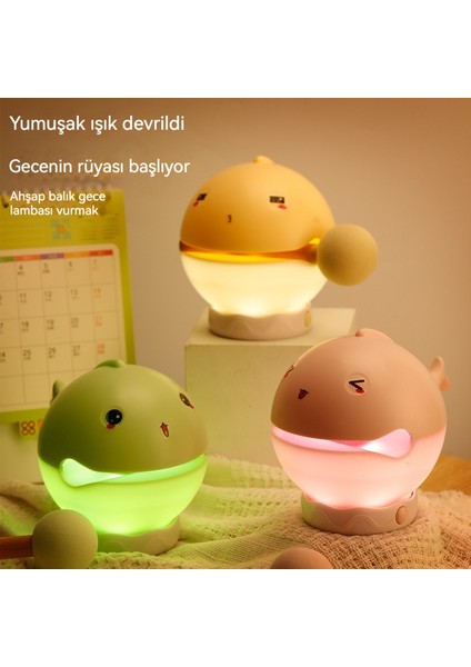 Ahşap Balık Gece Işığı Çocuk Odası Aydınlatma Gece Işığı Yatak Odası Atmosfer Işığı Pat Işık (Yurt Dışından)