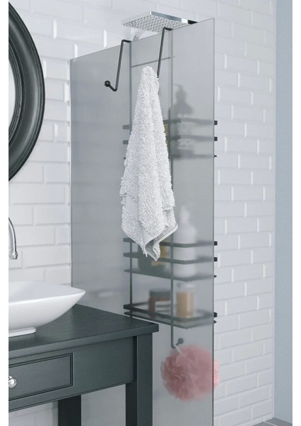 Banyo Duşa Kabin Rafı Paslanmaz Metal Siyah 3 Katlı fiyatları