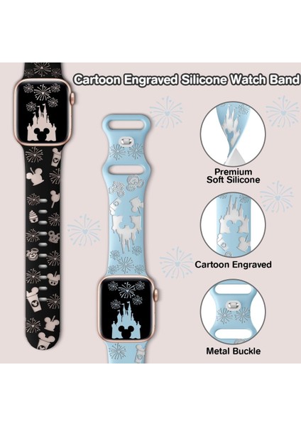 Apple Watch 44/45/46/49mm Kordon Leopar Desen Yumuşak Silikon Kordon 2/3/4/5/6/se/7/8/9/10/11/ultra modelleri