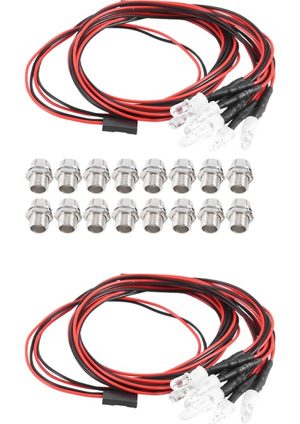 2 Adet 8led 5mm Farlar 1/10 Model Drift Araba Aracı Için LED (Yurt Dışından)