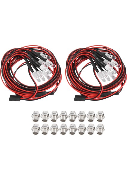 2 Adet 8led 5mm Farlar 1/10 Model Drift Araba Aracı Için LED (Yurt Dışından) modelleri