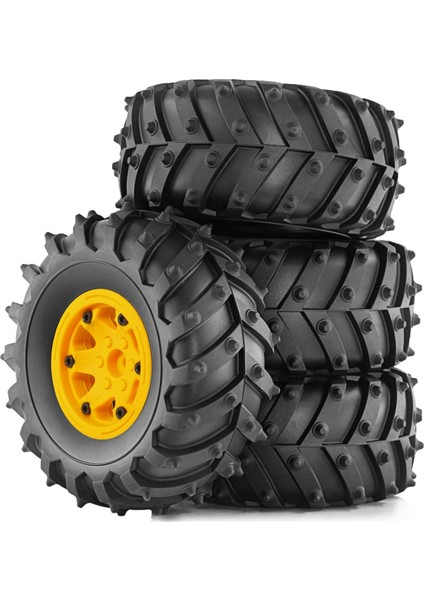 4 Adet 128MM 1/10- Beadlock Jant Lastik Seti Sarı (Yurt Dışından)