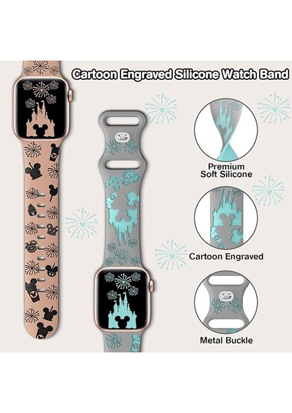 Watch 10 42MM - 38/40/41MM Kordon Leopar Desen Yumuşak Silikon Kordon fiyatları