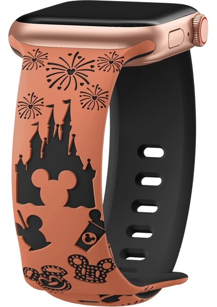 Apple Watch 44/45/46/49mm Kordon Leopar Desen Yumuşak Silikon Kordon 2/3/4/5/6/se/7/8/9/10/11/ultra