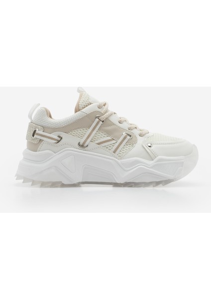 Kadın Sneaker Bağcıklı Fileli Kalın Taban Spor Ayakkabı Azlin
