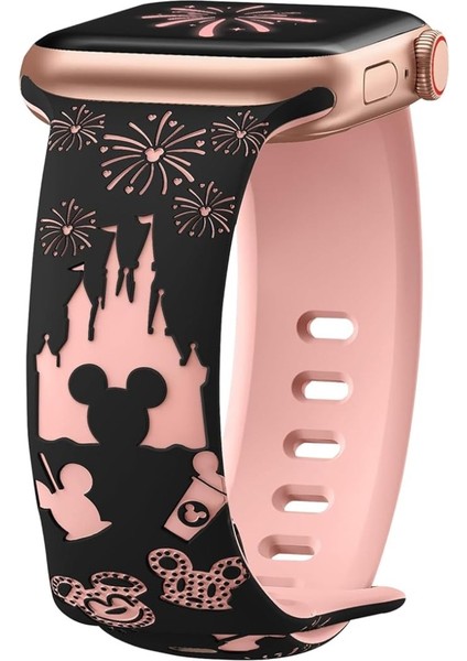 Apple Watch 44/45/46/49mm Kordon Leopar Desen Yumuşak Silikon Kordon 2/3/4/5/6/se/7/8/9/10/11/ultra