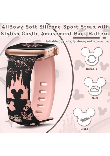 Apple Watch 44/45/46/49mm Kordon Leopar Desen Yumuşak Silikon Kordon 2/3/4/5/6/se/7/8/9/10/11/ultra modelleri