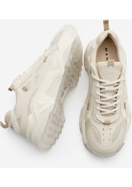 Kadın Sneaker Kalın Taban Bağcıklı Spor Ayakkabı Pizen