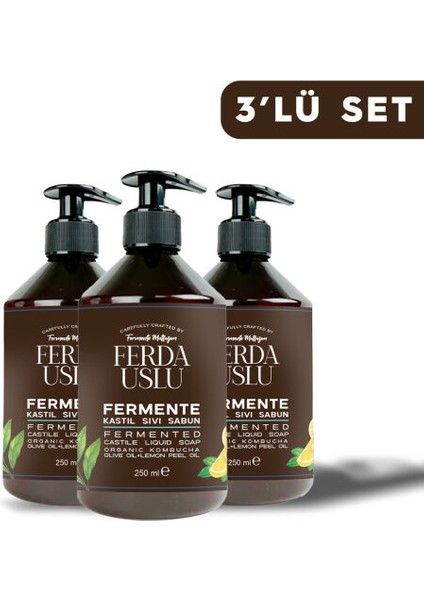 Kombucha Özlü Fermente Sıvı Sabun 3 Adet 250 ml