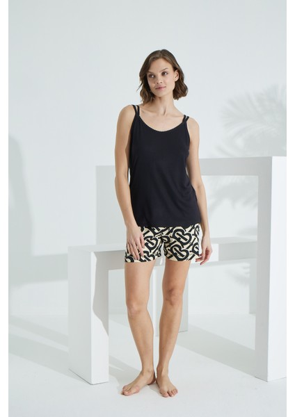 Bambu Ip Askılı Yazlık Kadın Şort Takım 70011