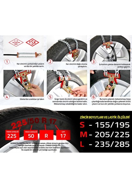 Sermatik Pratik Kar Zinciri Medium 205/225