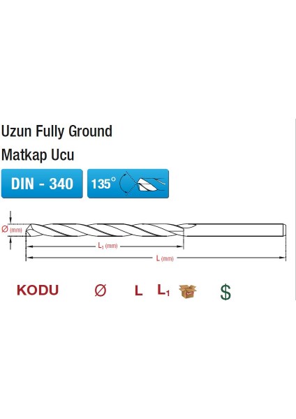 UZUN FULLY GROUND MATKAP UCU 12mm