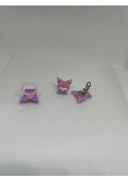 Pervin Accessories Kuromi Küpe ve Yüzük Set modelleri