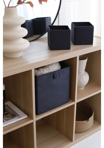 Lacivert Dolap Içi Çamaşır Oyuncak Düzenleyici Katlanır Saklama Kutusu Organizer 28x28x28 modelleri