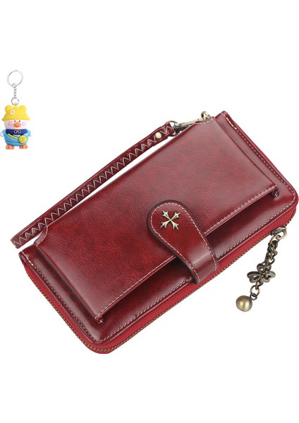 Bayan Cüzdan Uzun Çok Fonksiyonlu Fermuarlı Cep Telefonu Çantası Toka Kadın Çanta Kart Tutucu (Yurt Dışından)