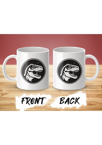 Yaratıcı Tasarım Godzilla Earth Emaye Kamp Canavar Kahve Kupası, Beyaz Seramik 11OZ