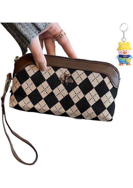 Bayan Cüzdan Kadın Uzun Çok Fonksiyonlu El Çantası Moda Çift Fermuarlı Kart Tutucu Cep Telefonu Çantası (Yurt Dışından)