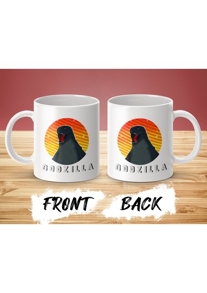 Doğum Günü Hediyeleri İçin Süblimasyon Tasarımlı Flaming Godzilla Kahve Kupası, Seramik 11OZ fiyatları
