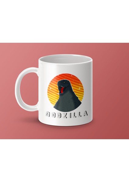 Doğum Günü Hediyeleri İçin Süblimasyon Tasarımlı Flaming Godzilla Kahve Kupası, Seramik 11OZ fırsatları