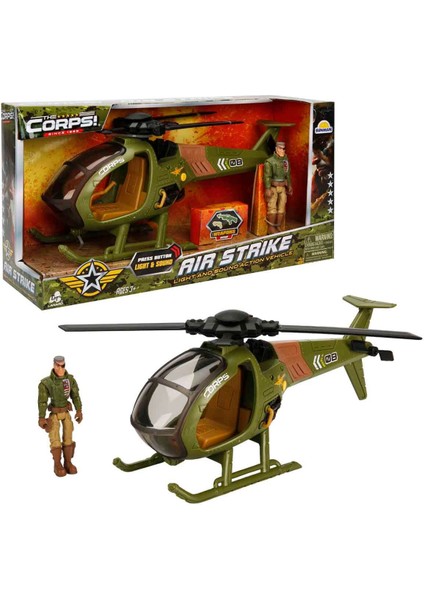 Sesli ve Işıklı The Corps Air Strike Askeri Oyun Seti - Helikopter