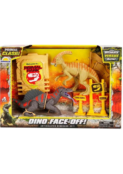 Primal Clash 2'li Dinozor Savaşı Oyun Seti - Trimetrodon Vs Parasaur fırsatları