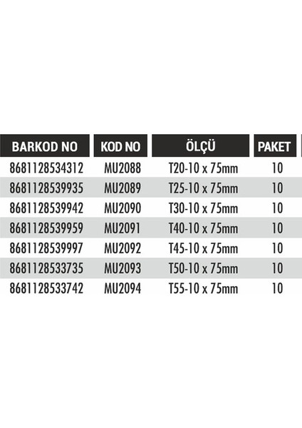 Tork Otomotiv Bits Uç 10X30 (10 Adet) fiyatları