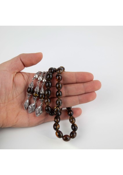 Baltık Kaya 925 Ayar Gümüş Püskül Damla Beyzi Kesim 10 x 13 mm Tesbih (51 gr) fiyatları