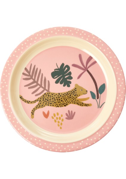 Melamin Çocuk Tabağı - Pembe Kaplan