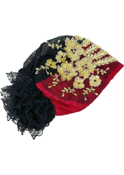 Kadın Beanie Cap Headwrap Saç Ğı Streç Kırmızı (Yurt Dışından)