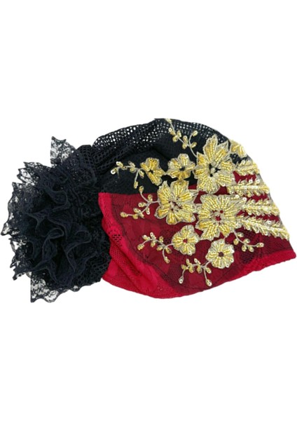 Kadın Beanie Cap Headwrap Saç Ğı Streç Kırmızı (Yurt Dışından)