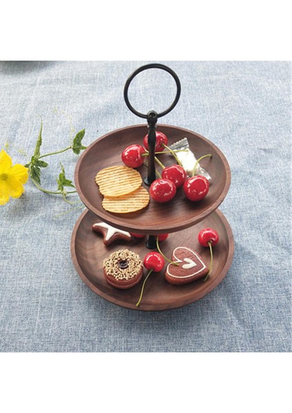 Yuvarlak Ahşap Kek Standı Cupcake Tabakları Düğün Öğ Ceviz (Yurt Dışından)