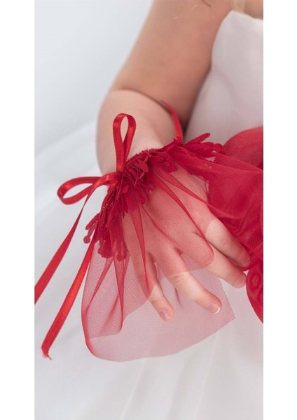 Karolin Robası Çiçekli Bilekli Aksesuarlı Kız Çocuk Abiye Elbise M00724 fırsatları