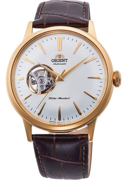 Orinet Bambino RA-AG0003S30B Kurmalı Otomatik Deri Kahverengi Open Heart Beyaz Kadran 41 mm Erkek Kol Saati