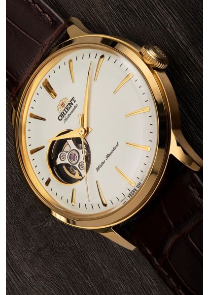 Orinet Bambino RA-AG0003S30B Kurmalı Otomatik Deri Kahverengi Open Heart Beyaz Kadran 41 mm Erkek Kol Saati