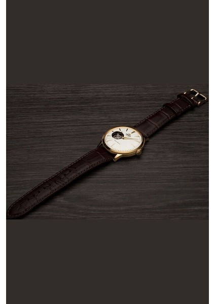 Orinet Bambino RA-AG0003S30B Kurmalı Otomatik Deri Kahverengi Open Heart Beyaz Kadran 41 mm Erkek Kol Saati
