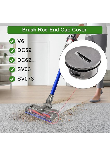 V6 / DC59 DC62 SV03 SV073 Doğrudan Tahrikli Kablosuz Elektrikli Süpürge Ataşmanı Için 2 Adet Fırça Çubuğu Uç Kapağı Kapağı (Yurt Dışından)