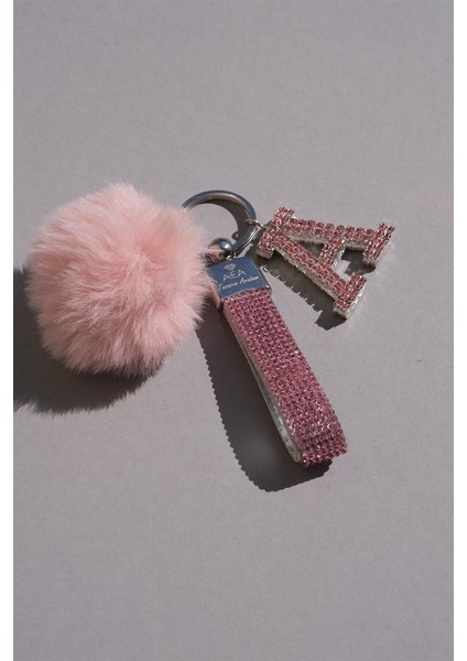 Pembe Taşlı & Logosuz Anahtarlık & Minik Ponpon Açık Pembe & Pembe Harf fiyatları