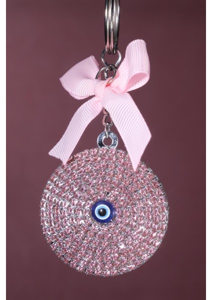 Pembe Nazar Anahtarlık & Açık Pembe Kurdela